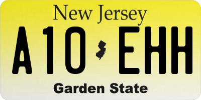 NJ license plate A10EHH