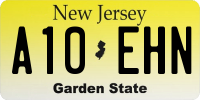 NJ license plate A10EHN