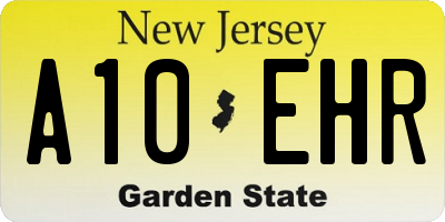 NJ license plate A10EHR