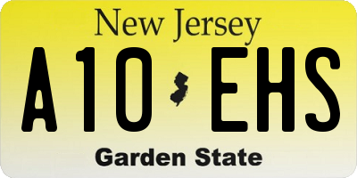 NJ license plate A10EHS