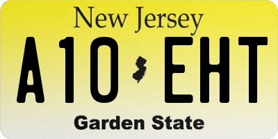 NJ license plate A10EHT