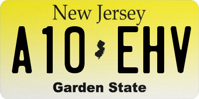 NJ license plate A10EHV