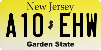 NJ license plate A10EHW