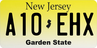 NJ license plate A10EHX