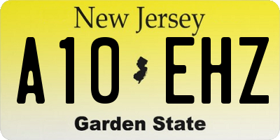 NJ license plate A10EHZ