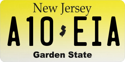 NJ license plate A10EIA