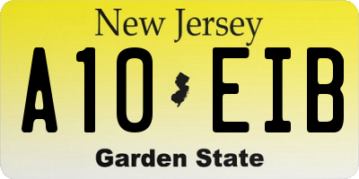 NJ license plate A10EIB