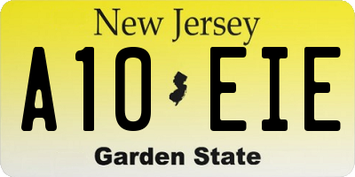 NJ license plate A10EIE