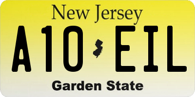 NJ license plate A10EIL