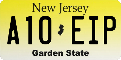 NJ license plate A10EIP