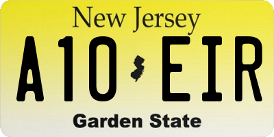 NJ license plate A10EIR