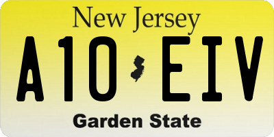 NJ license plate A10EIV