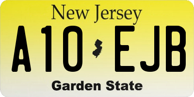NJ license plate A10EJB