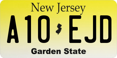 NJ license plate A10EJD