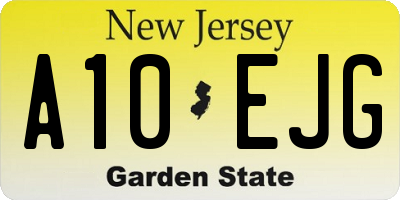 NJ license plate A10EJG