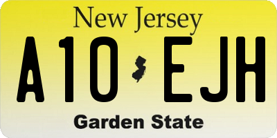 NJ license plate A10EJH