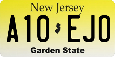 NJ license plate A10EJO