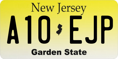 NJ license plate A10EJP