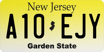 NJ license plate A10EJY