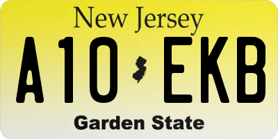 NJ license plate A10EKB