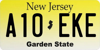 NJ license plate A10EKE