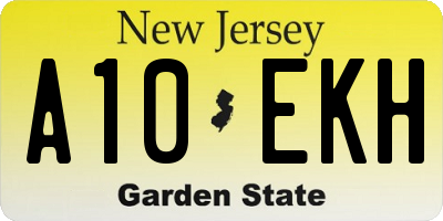 NJ license plate A10EKH