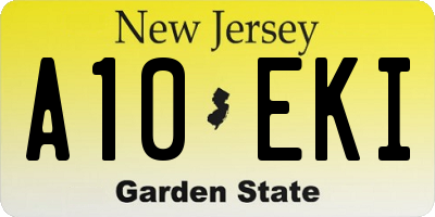 NJ license plate A10EKI