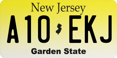 NJ license plate A10EKJ