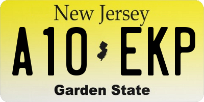 NJ license plate A10EKP