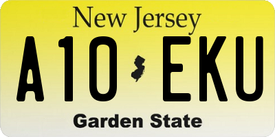 NJ license plate A10EKU