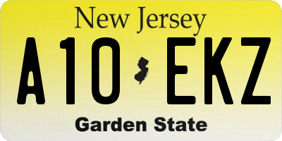 NJ license plate A10EKZ