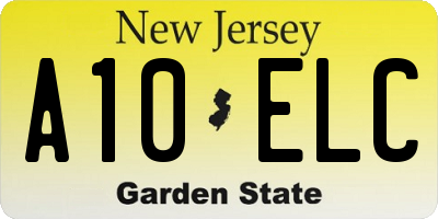 NJ license plate A10ELC