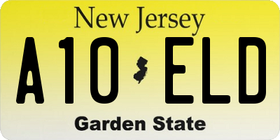 NJ license plate A10ELD