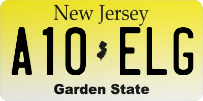 NJ license plate A10ELG