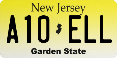 NJ license plate A10ELL