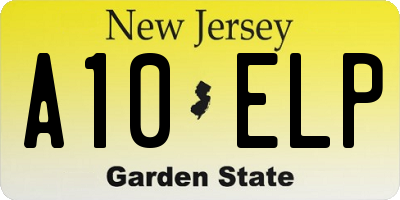 NJ license plate A10ELP