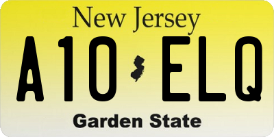 NJ license plate A10ELQ