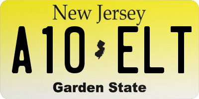 NJ license plate A10ELT