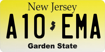 NJ license plate A10EMA