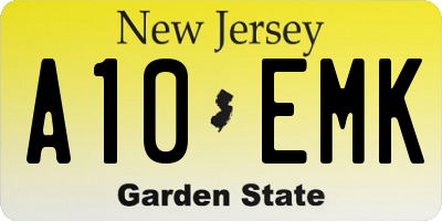 NJ license plate A10EMK