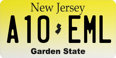 NJ license plate A10EML