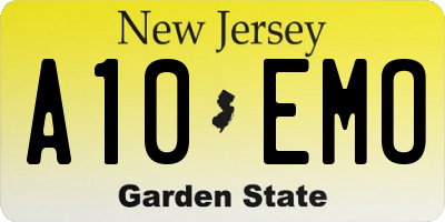 NJ license plate A10EMO