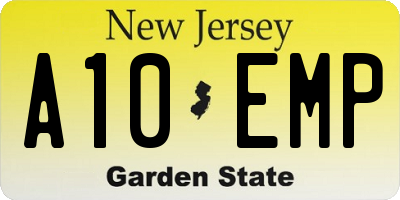 NJ license plate A10EMP