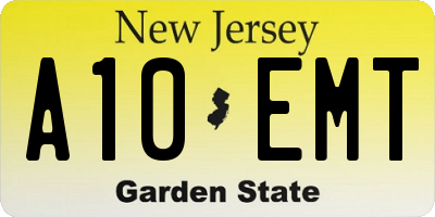 NJ license plate A10EMT
