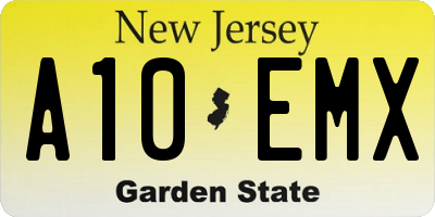 NJ license plate A10EMX