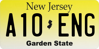 NJ license plate A10ENG