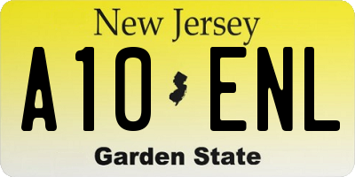 NJ license plate A10ENL