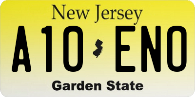NJ license plate A10ENO