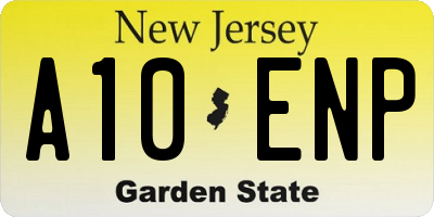 NJ license plate A10ENP