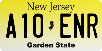NJ license plate A10ENR